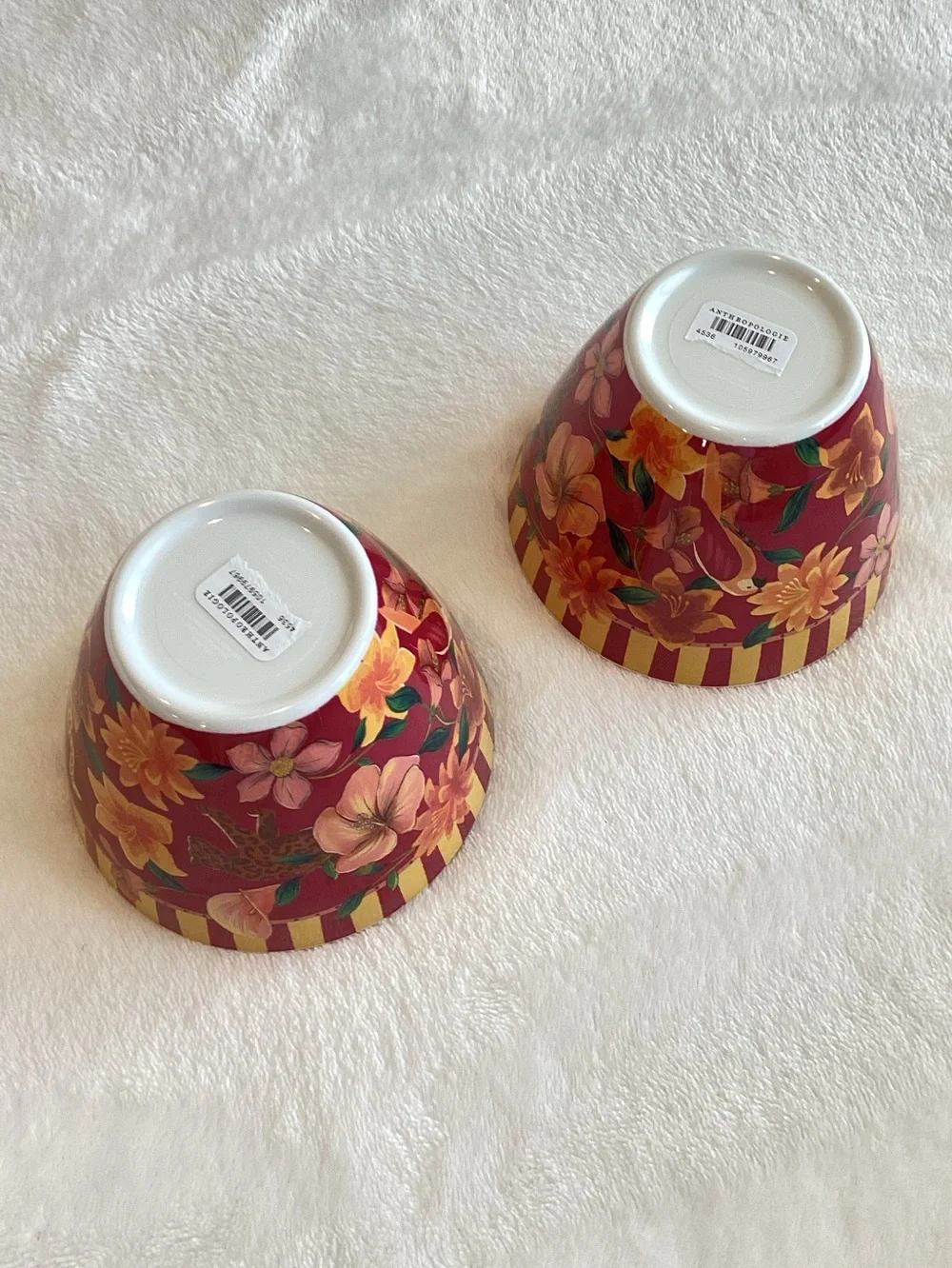 Anthropologie FARM Rio Melamine Bowls Nut New Red Berry Tropical Set of 4